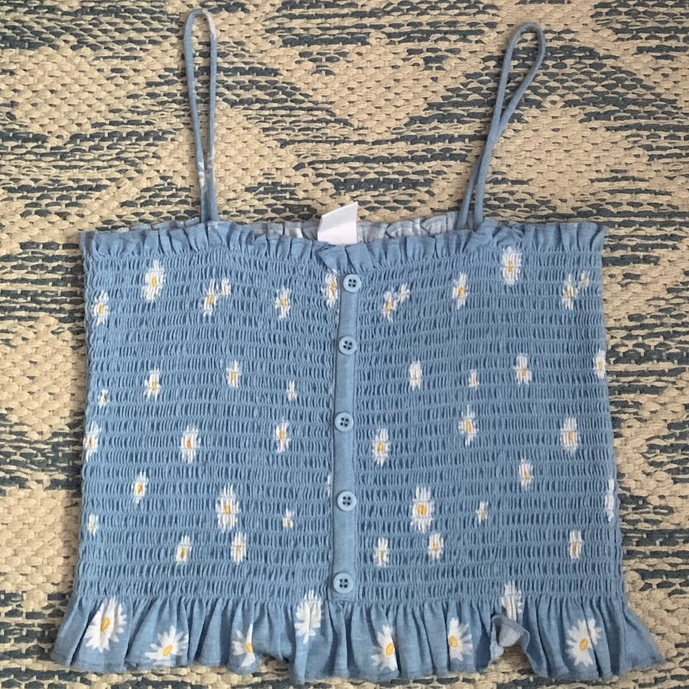 PACSUN BLUE DAISY TANK TOP